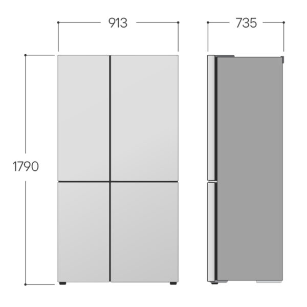 LG GSLC41EPPE Side-by-Side Kühlkombination Freistehend 641 l E Schwarz – Bild 3