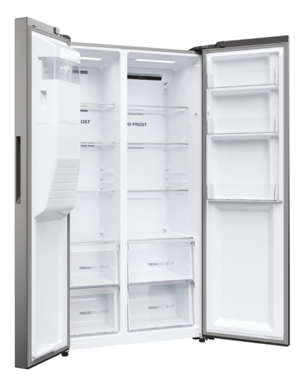 Haier SBS 90 Serie 5 HSR5918DIMP Side-by-Side Kühlkombination Freistehend 511 l D Platin, Edelstahl – Bild 6