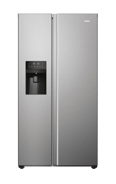 Haier SBS 90 Serie 5 HSR5918DIMP Side-by-Side Kühlkombination Freistehend 511 l D Platin, Edelstahl