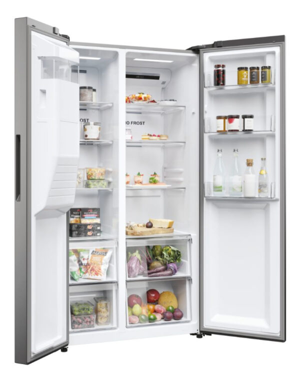 Haier SBS 90 Serie 5 HSR5918DIMP Side-by-Side Kühlkombination Freistehend 511 l D Platin, Edelstahl – Bild 5