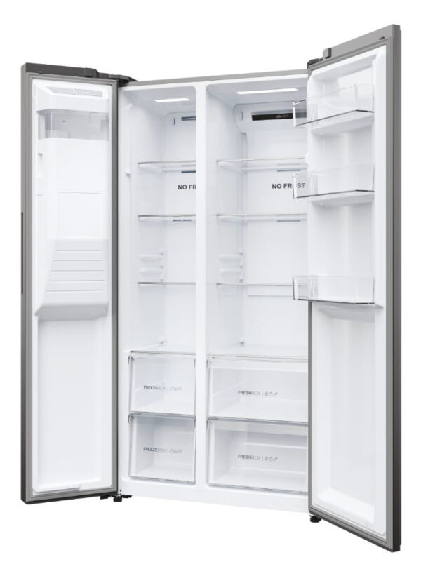 Haier SBS 90 Serie 5 HSR5918DIMP Side-by-Side Kühlkombination Freistehend 511 l D Platin, Edelstahl – Bild 9