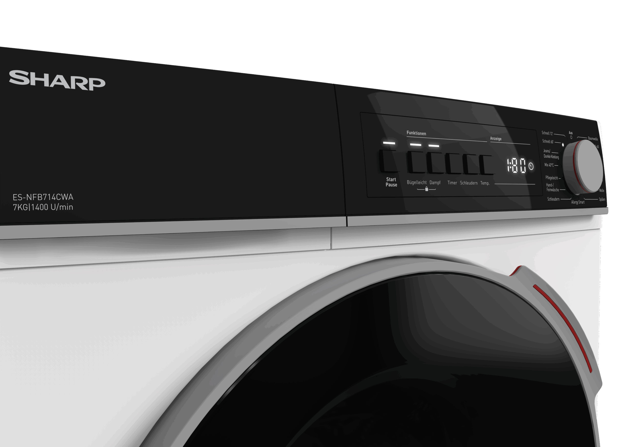 SHARP Waschmaschine ES-NFB714CWA-DE  7kg 1400U/min weiß – Bild 7