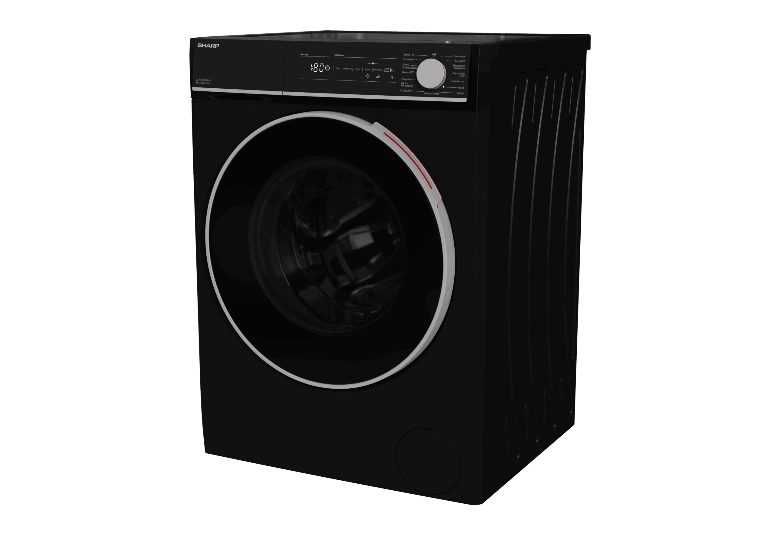 SHARP Waschmaschine ES-NFH814CBDA-DE 8kg/1400Umin schwarz – Bild 7