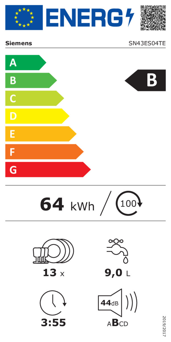 Siemens iQ300 SN43ES04TE Spülmaschine Unterbau 13 Maßgedecke B – Bild 7