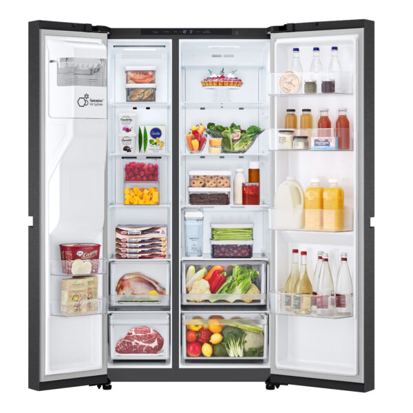 LG GSLC41EPPE Side-by-Side Kühlkombination Freistehend 641 l E Schwarz – Bild 2