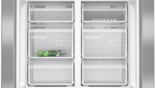 Siemens iQ300 KF96NVPEA Side-by-Side Kühlkombination Freistehend 605 l E Silber – Bild 8