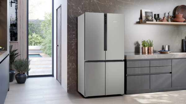 Siemens iQ300 KF96NVPEA Side-by-Side Kühlkombination Freistehend 605 l E Silber – Bild 3