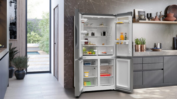 Siemens iQ300 KF96NVPEA Side-by-Side Kühlkombination Freistehend 605 l E Silber – Bild 4