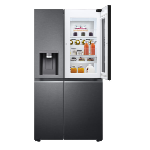 LG GSXV90MCAE Side-by-Side Kühlkombination Freistehend 635 l E Schwarz – Bild 3