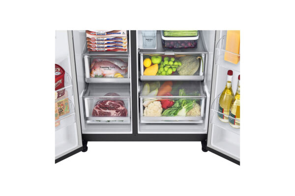 LG GSLV71MCLE Side-by-Side Kühlkombination Freistehend 635 l E Schwarz – Bild 4