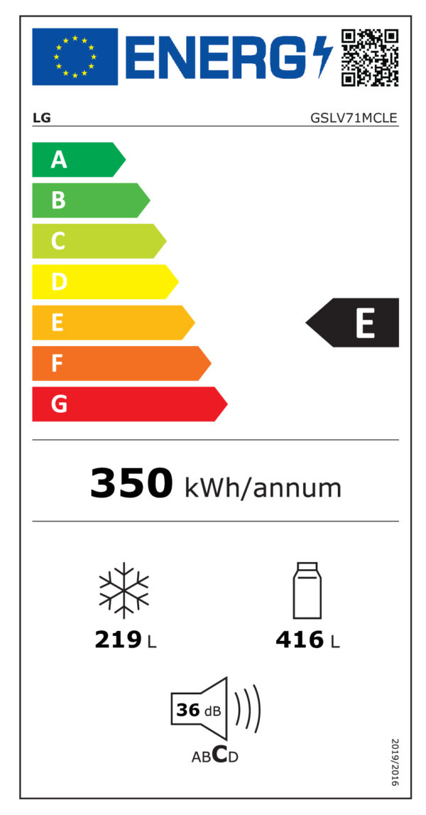 LG GSLV71MCLE Side-by-Side Kühlkombination Freistehend 635 l E Schwarz – Bild 15