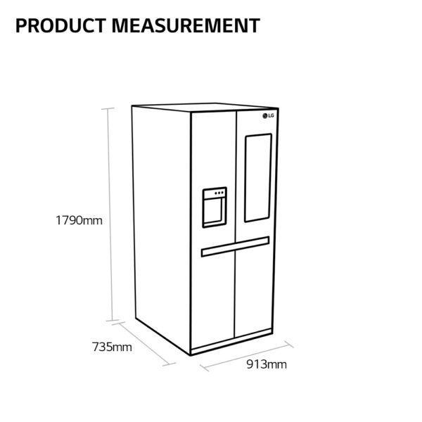 LG GSXV90MCDE Side-by-Side Kühlkombination Freistehend 635 l E Schwarz – Bild 12