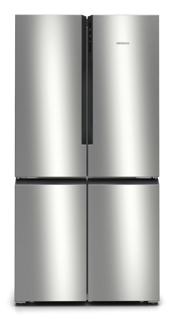 Siemens iQ300 KF96NVPEA Side-by-Side Kühlkombination Freistehend 605 l E Silber
