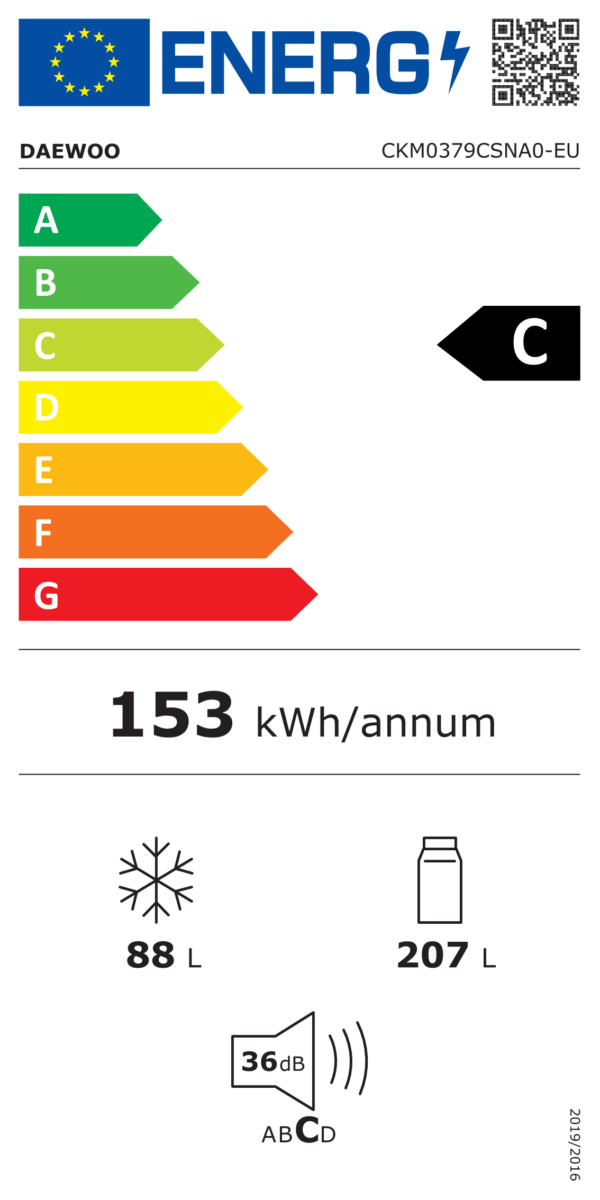 DAEWOO Kühl-Gefrierkombi CKM0379CSNA0-EU 207L/88L – Bild 7