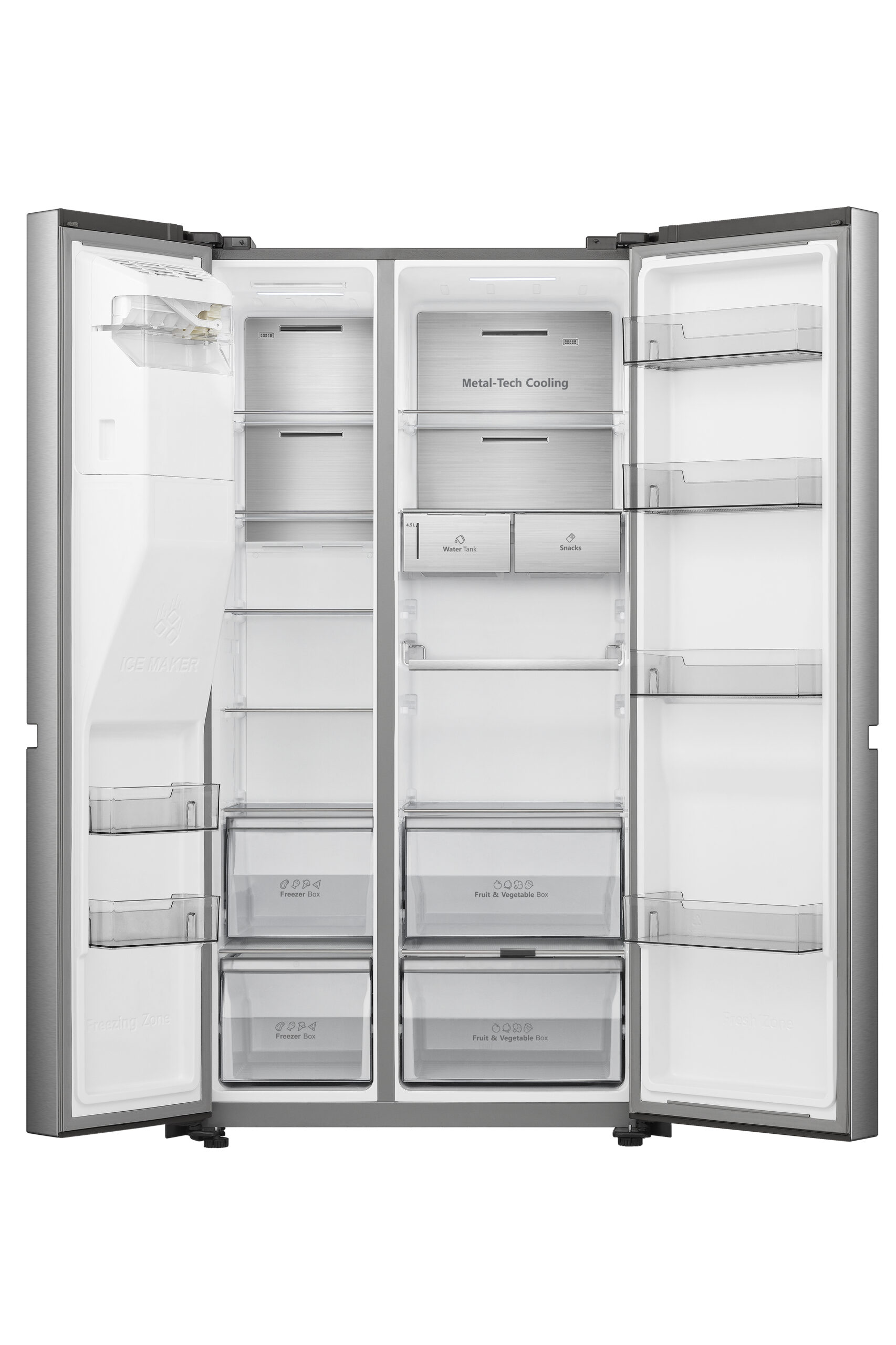 Hisense RS818N4TIC Side-by-Side Kühl-Gefrierkombination Stand 417L/200L/15L Inox-Optik – Bild 15