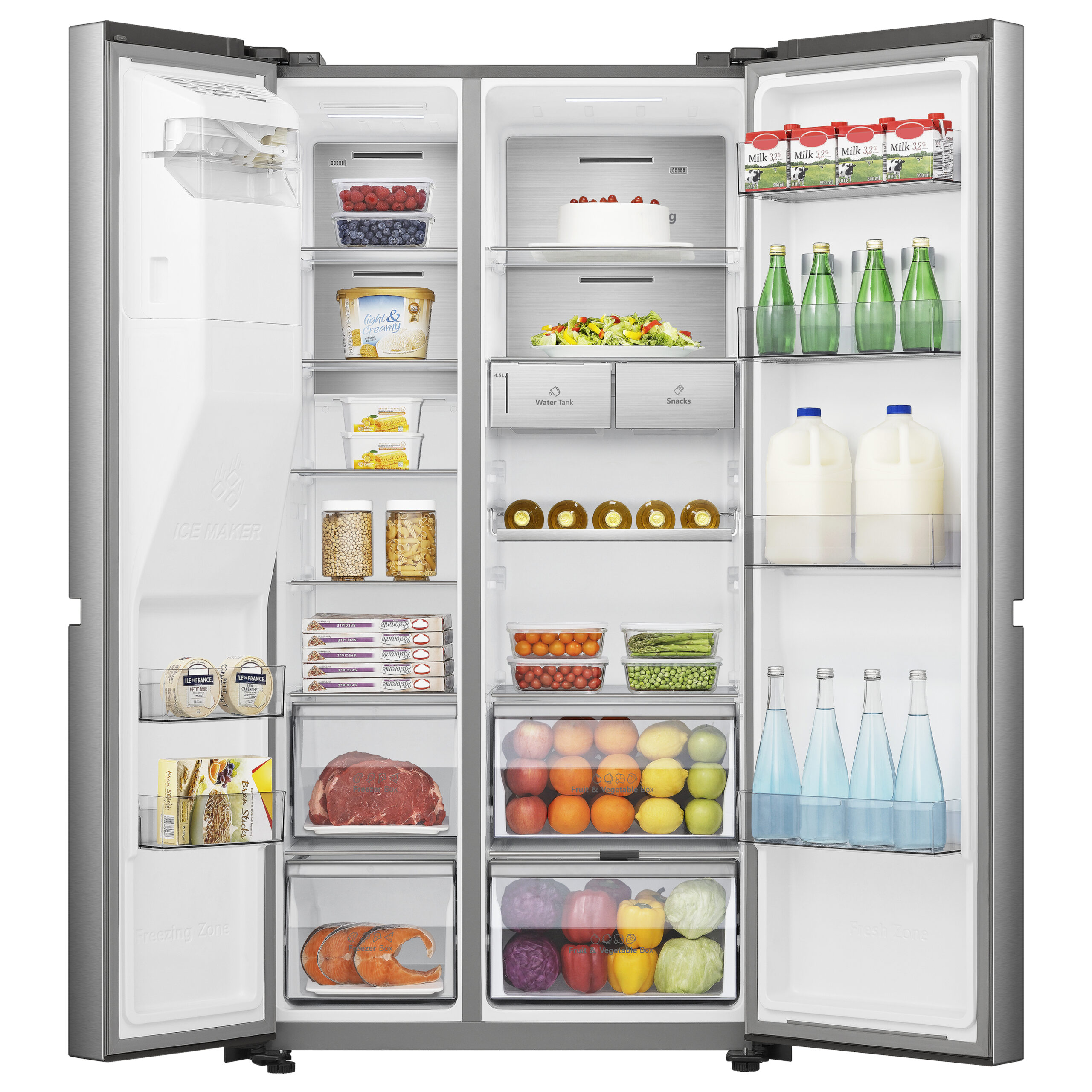 Hisense RS818N4TIC Side-by-Side Kühl-Gefrierkombination Stand 417L/200L/15L Inox-Optik – Bild 35