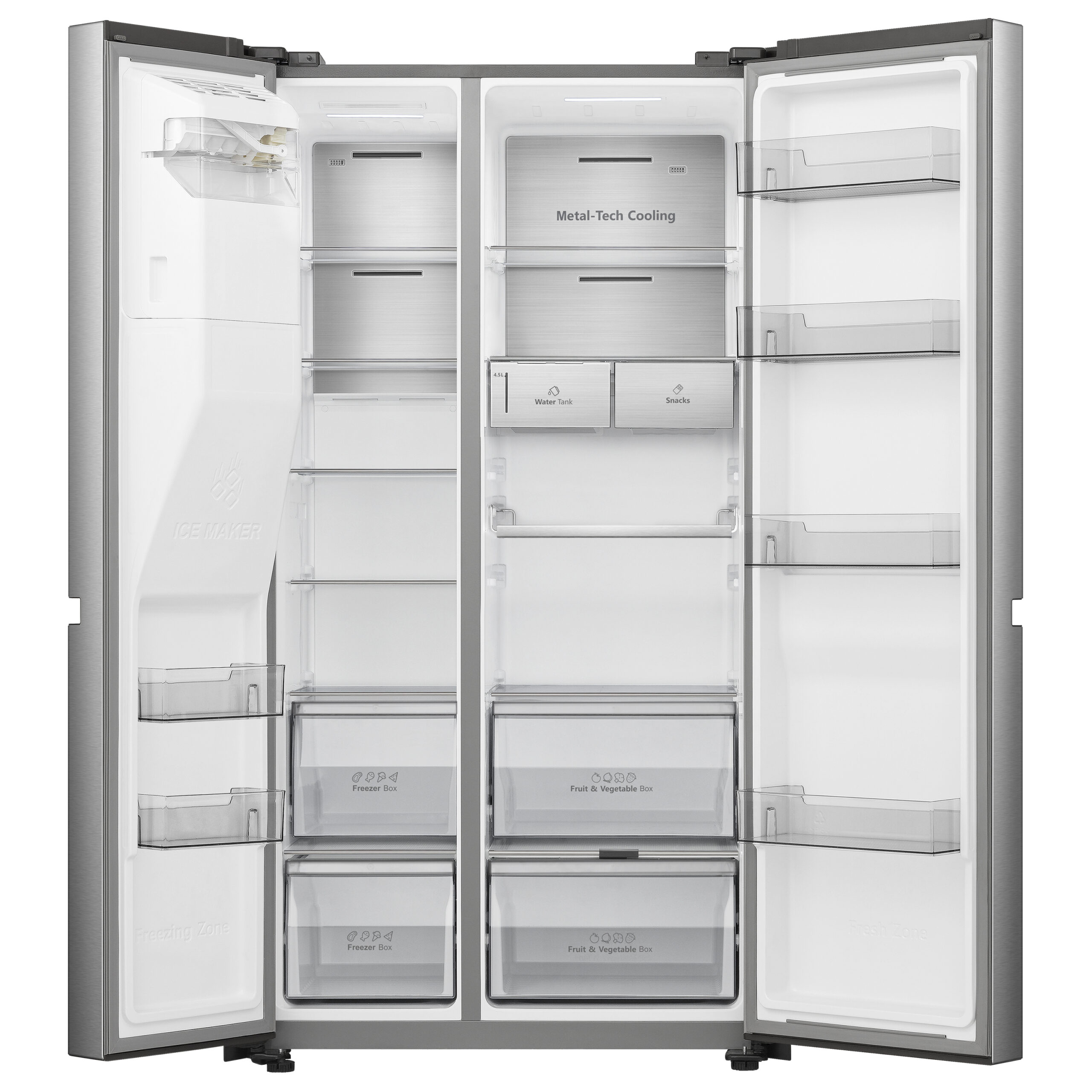 Hisense RS818N4TIC Side-by-Side Kühl-Gefrierkombination Stand 417L/200L/15L Inox-Optik – Bild 36