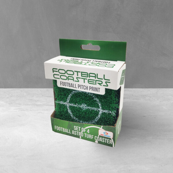 Mad Monkey - Fußball Untersetzer aus Kunstrasen (4er Set)