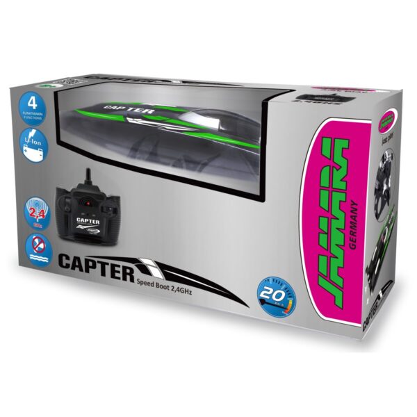 JAMARA Capter Speedboot schwarz/grün Li-Ion 7,4V 2,4GHz