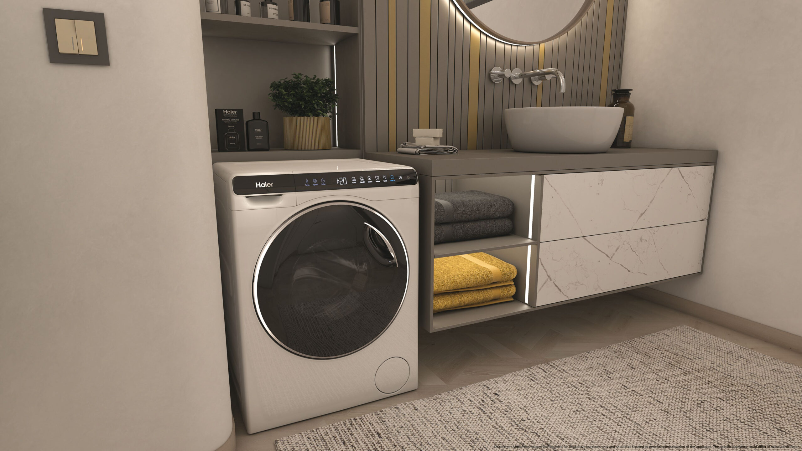 Haier HW50-BP12307-S Mini-Waschmaschine 5kg 1200U/min weiß/schwarz – Bild 20