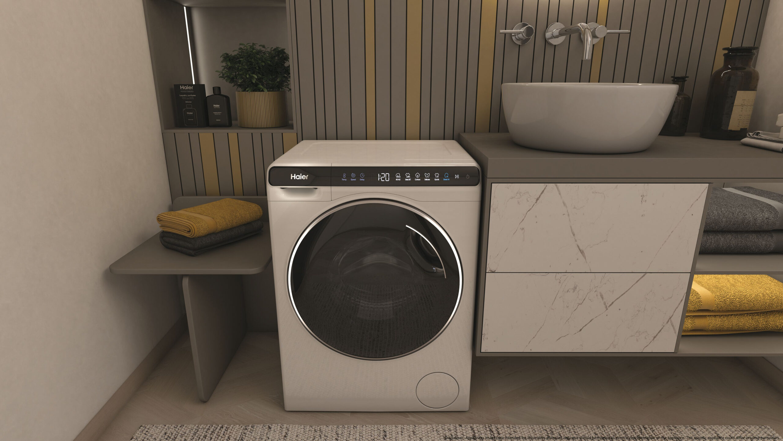 Haier HW50-BP12307-S Mini-Waschmaschine 5kg 1200U/min weiß/schwarz – Bild 16