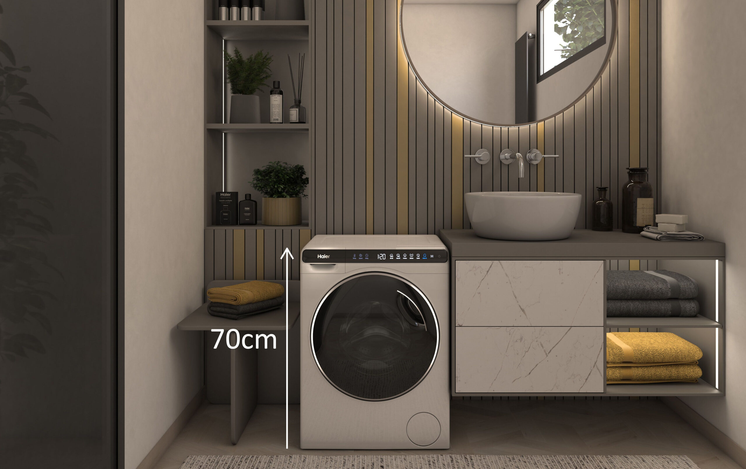 Haier HW50-BP12307-S Mini-Waschmaschine 5kg 1200U/min weiß/schwarz – Bild 14